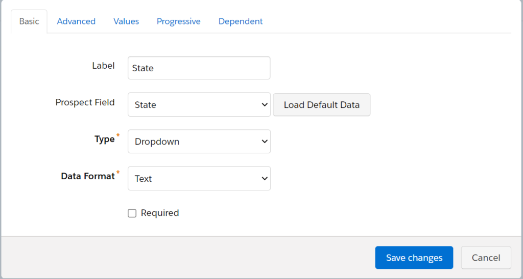 State field basic options